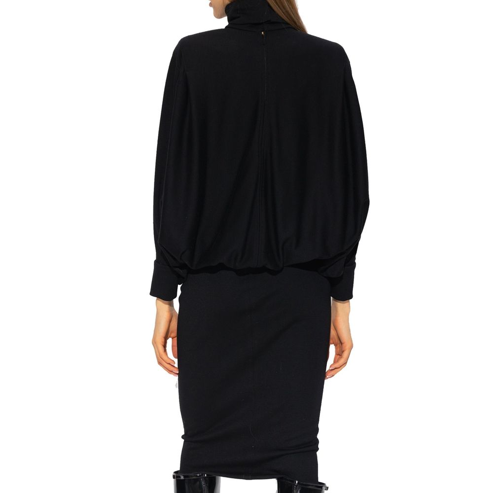 Saint Laurent Black Wool Casual Dress