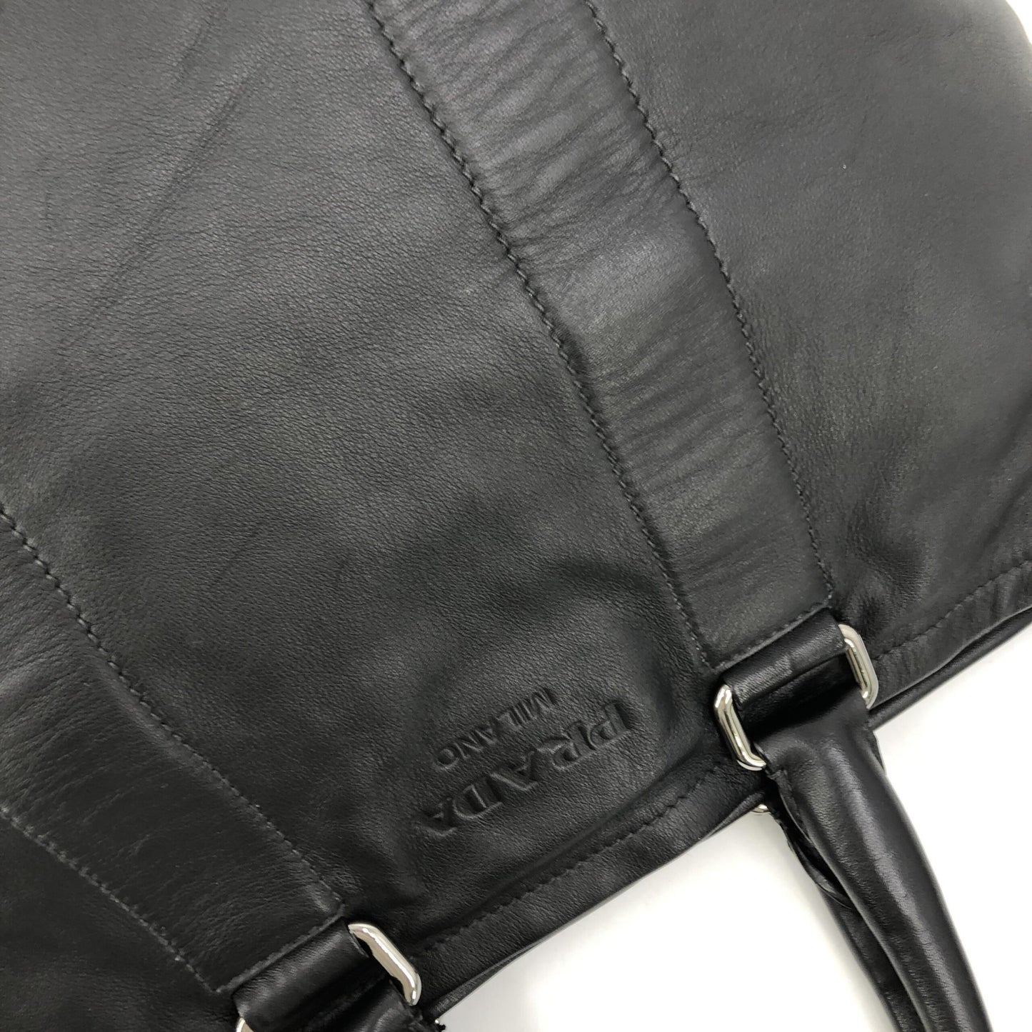 Prada Soft Leather Tote With Shoulder Strap