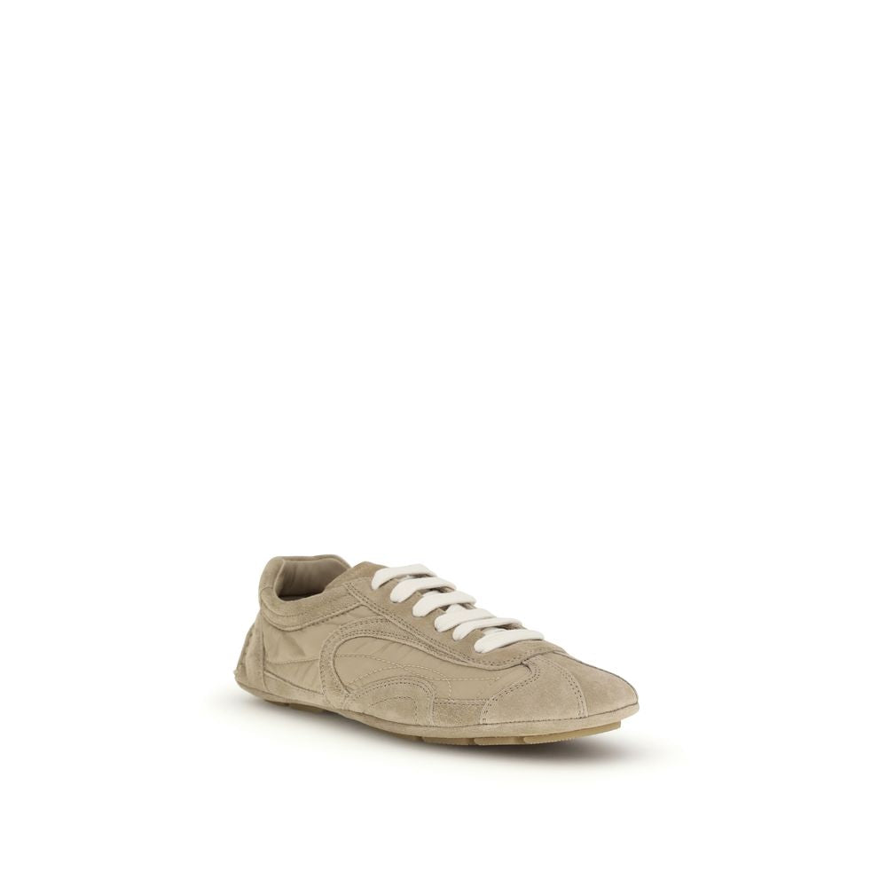 Prada Beige Lamb Ovis Aries Aries Athletic Sneakers