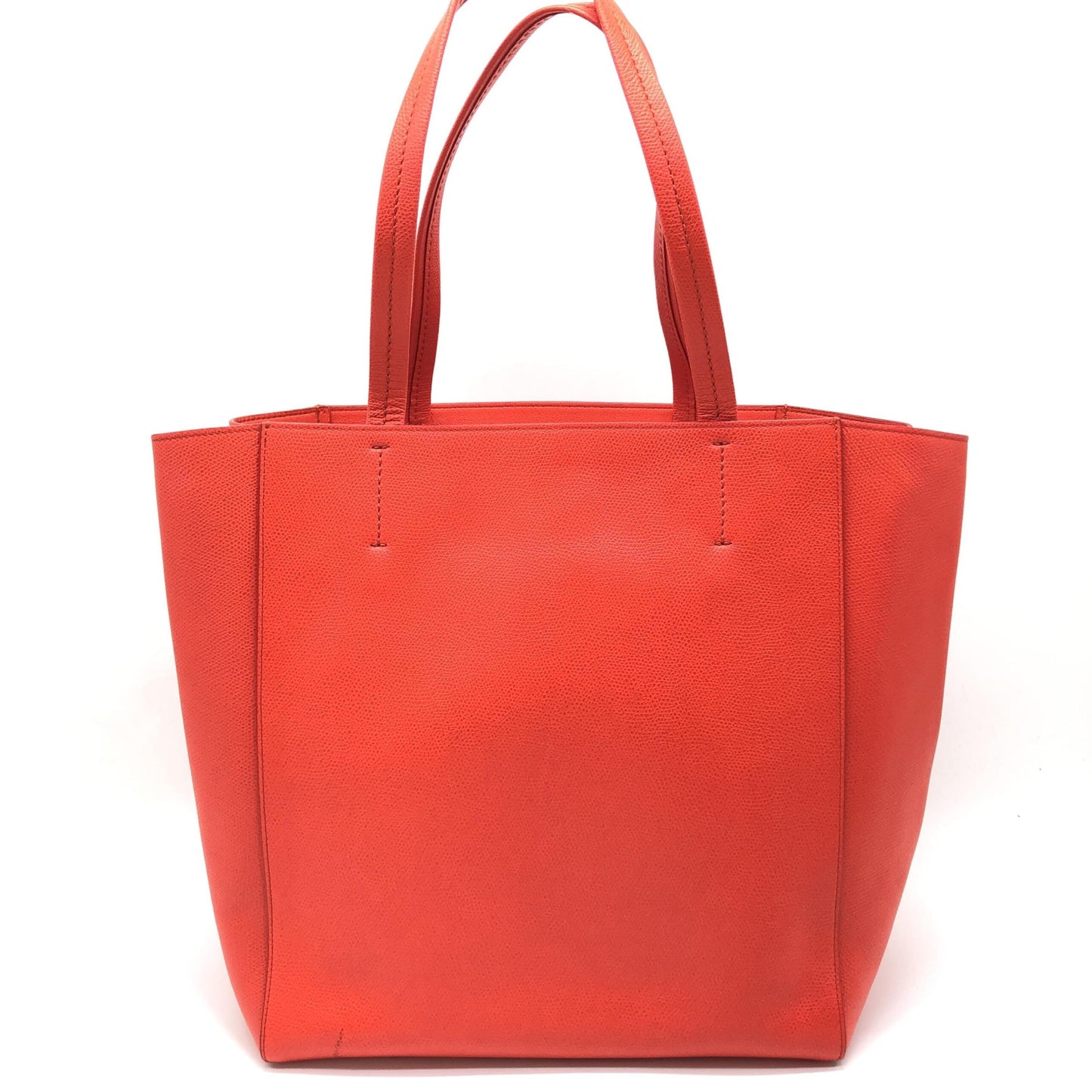 Celine Cabas Phantom Red Pebbled Leather Tote Bag