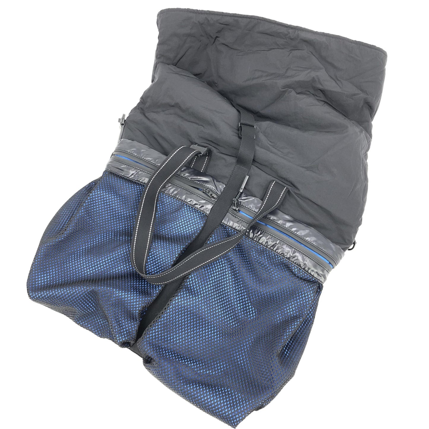 Bottega Veneta Black And Blue Nylon Convertible Tote