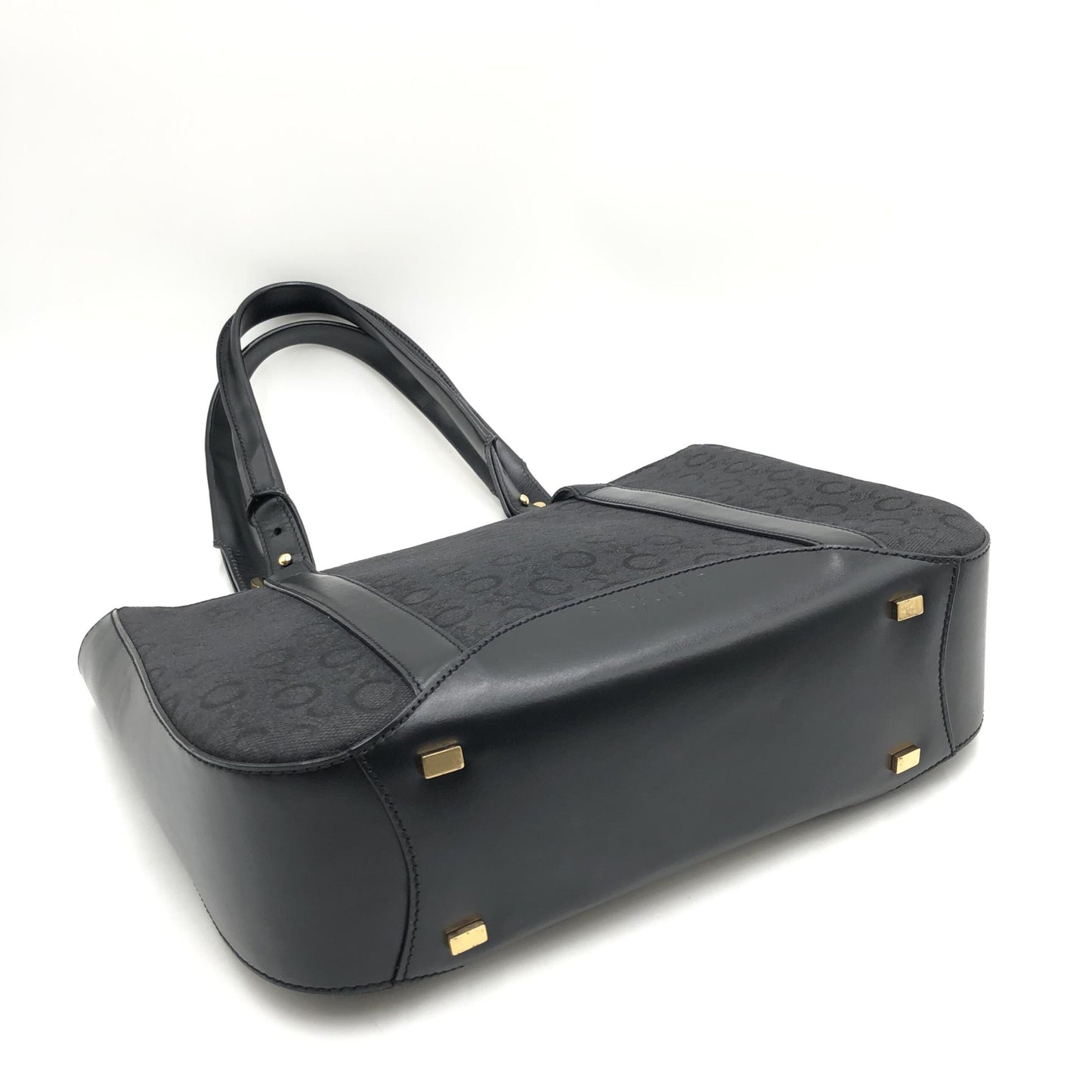 Celine Black C Macadam Canvas Tote Bag