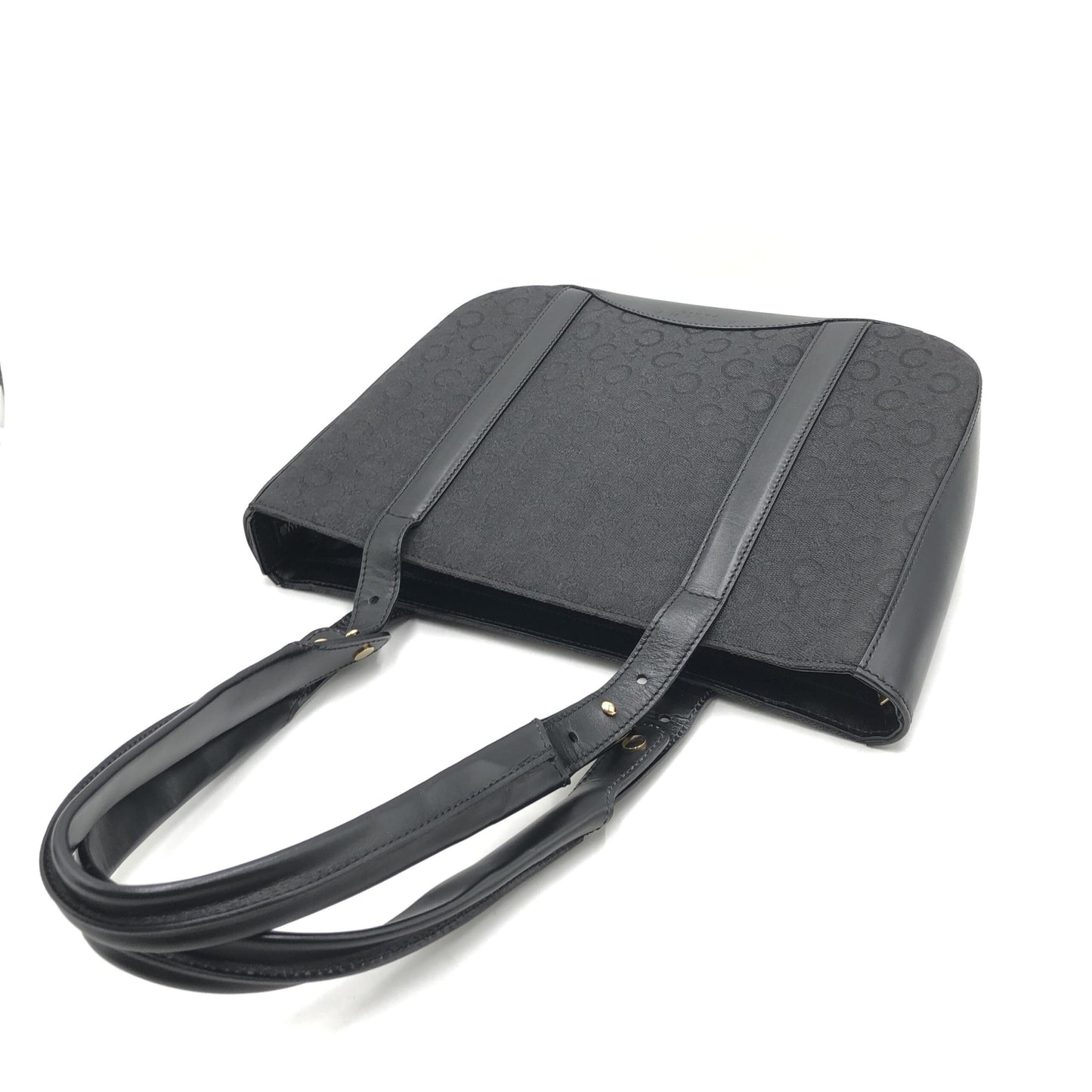 Celine Black C Macadam Canvas Tote Bag