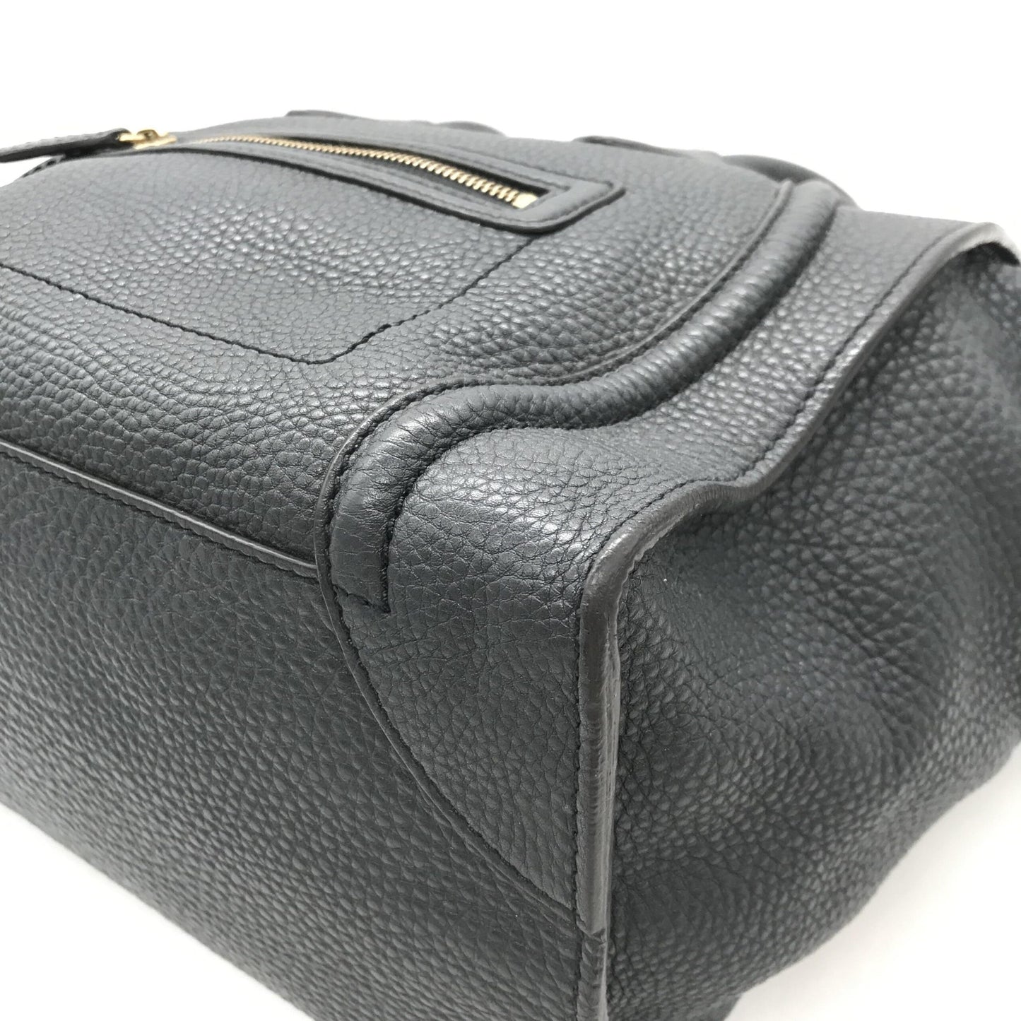 Celine Drummed Calfskin Luggage Leather Tote Bag