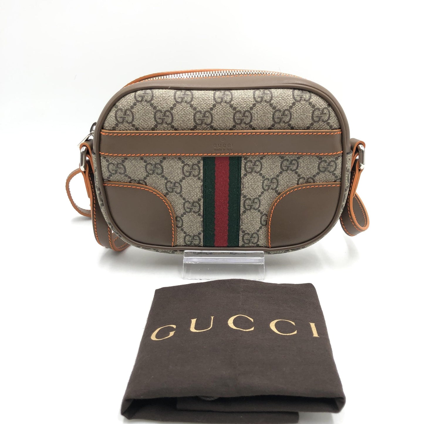 Gucci GG Supreme Sherry Shoulder Bag Brown