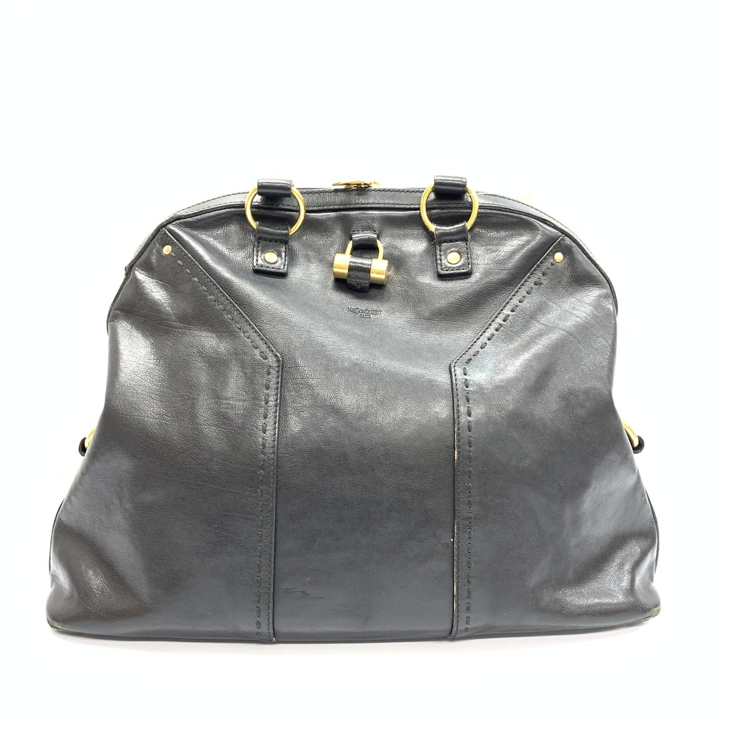 Saint Laurent Leather Handbag With Gold Hardware