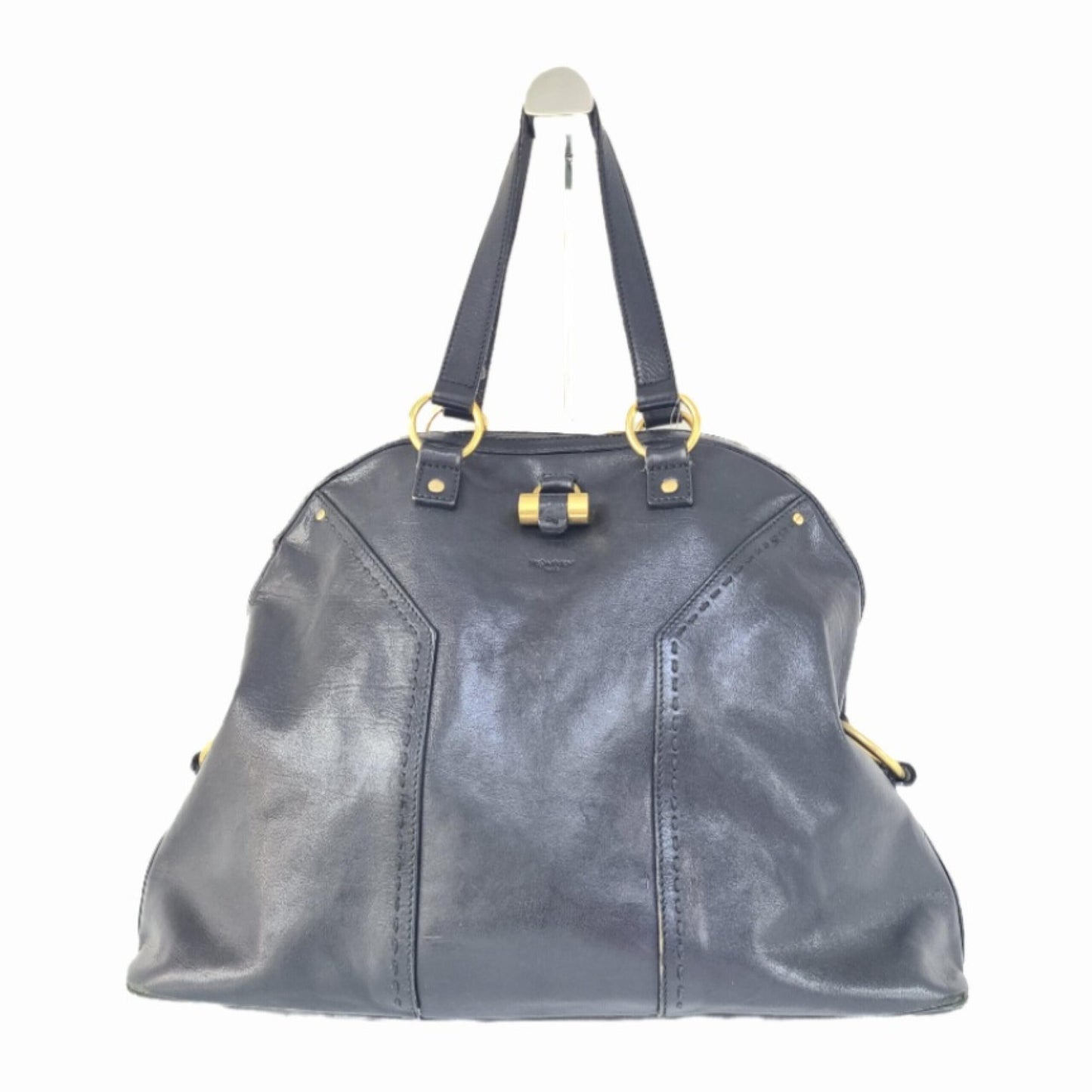 Saint Laurent Leather Handbag With Gold Hardware