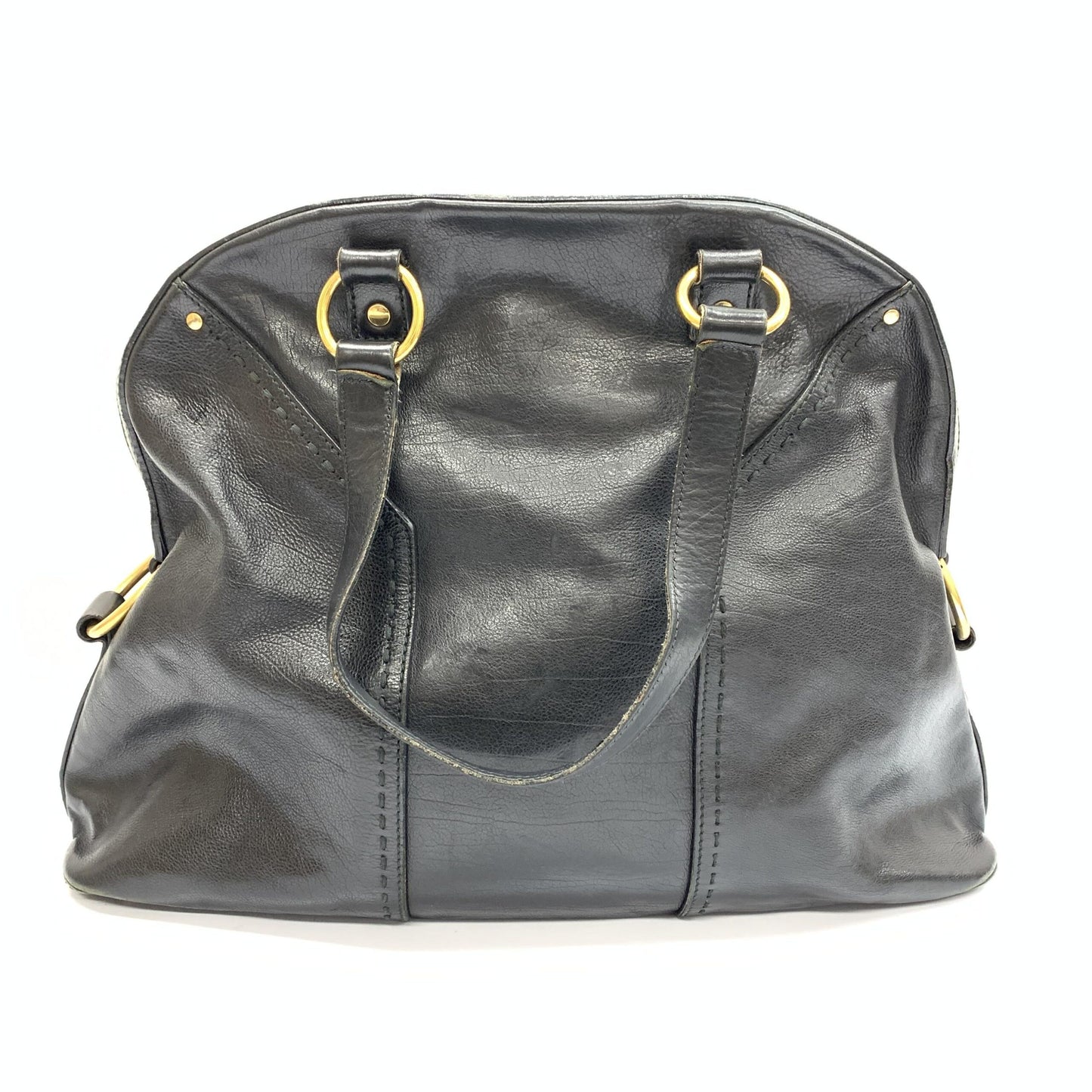 Saint Laurent Leather Handbag With Gold Hardware