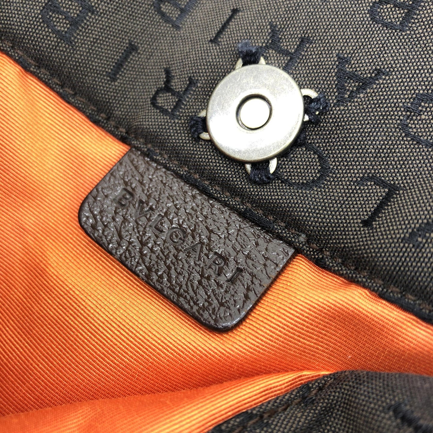 Bulgari Logo Canvas Tote Bag With Pockets