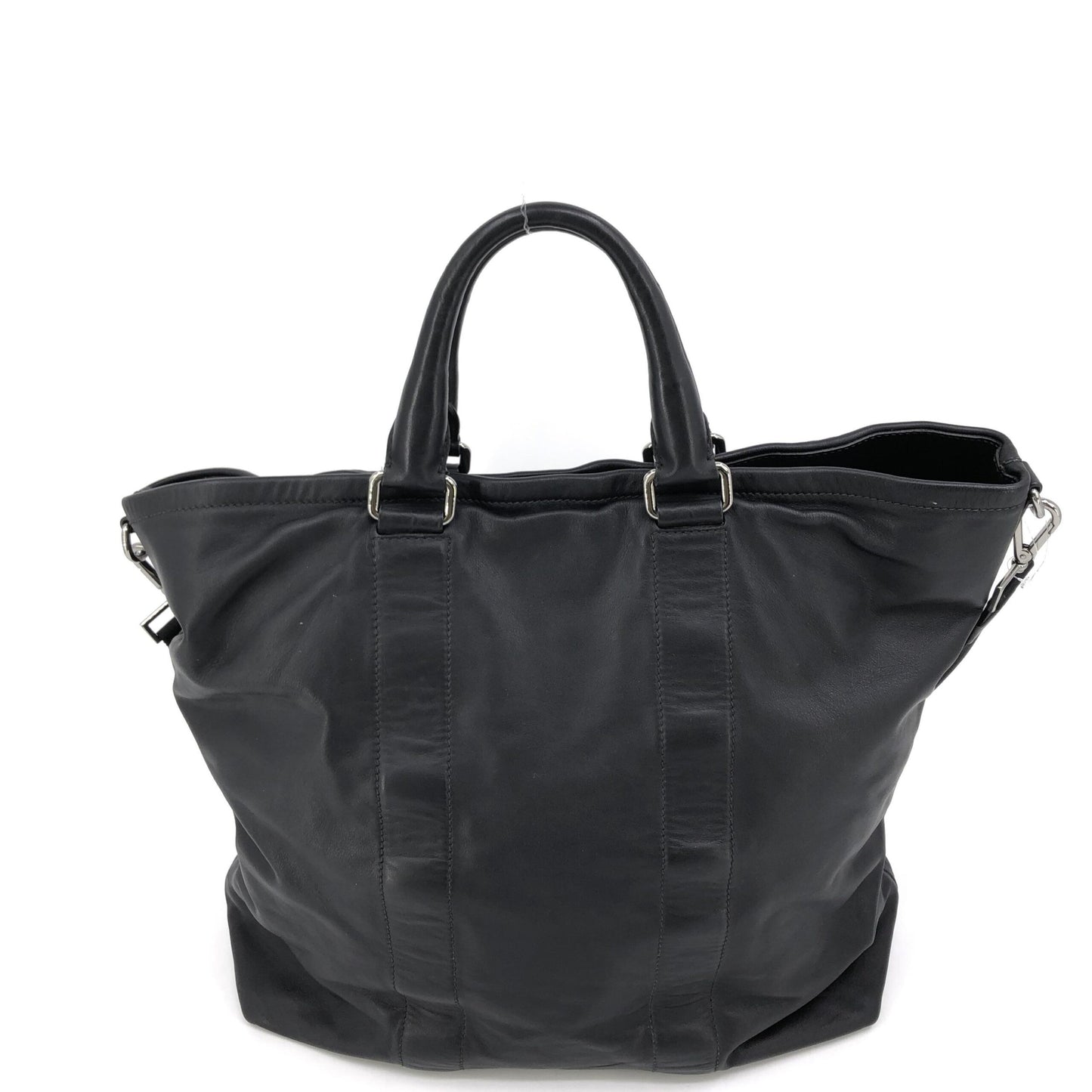Prada Soft Leather Tote With Shoulder Strap