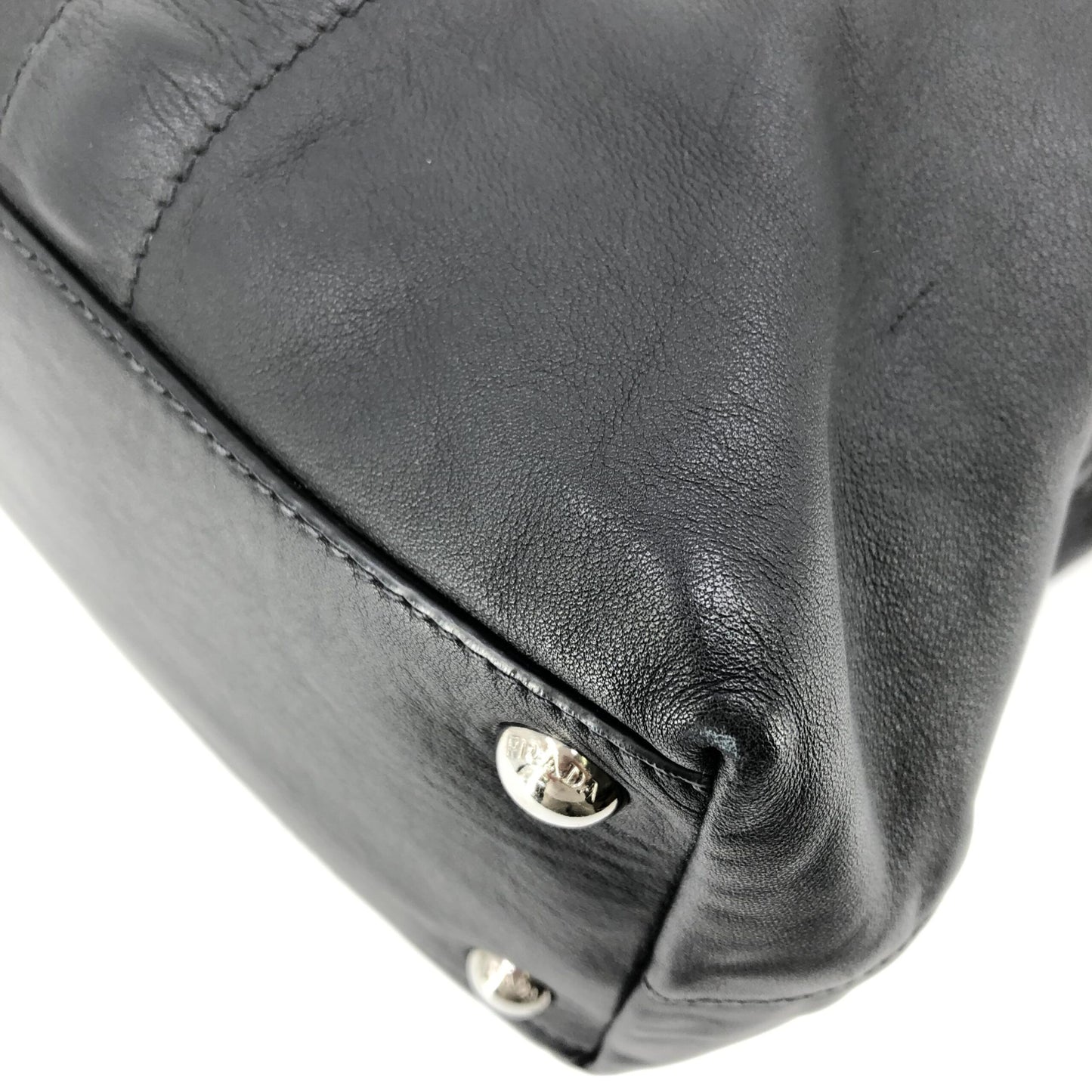 Prada Soft Leather Tote With Shoulder Strap