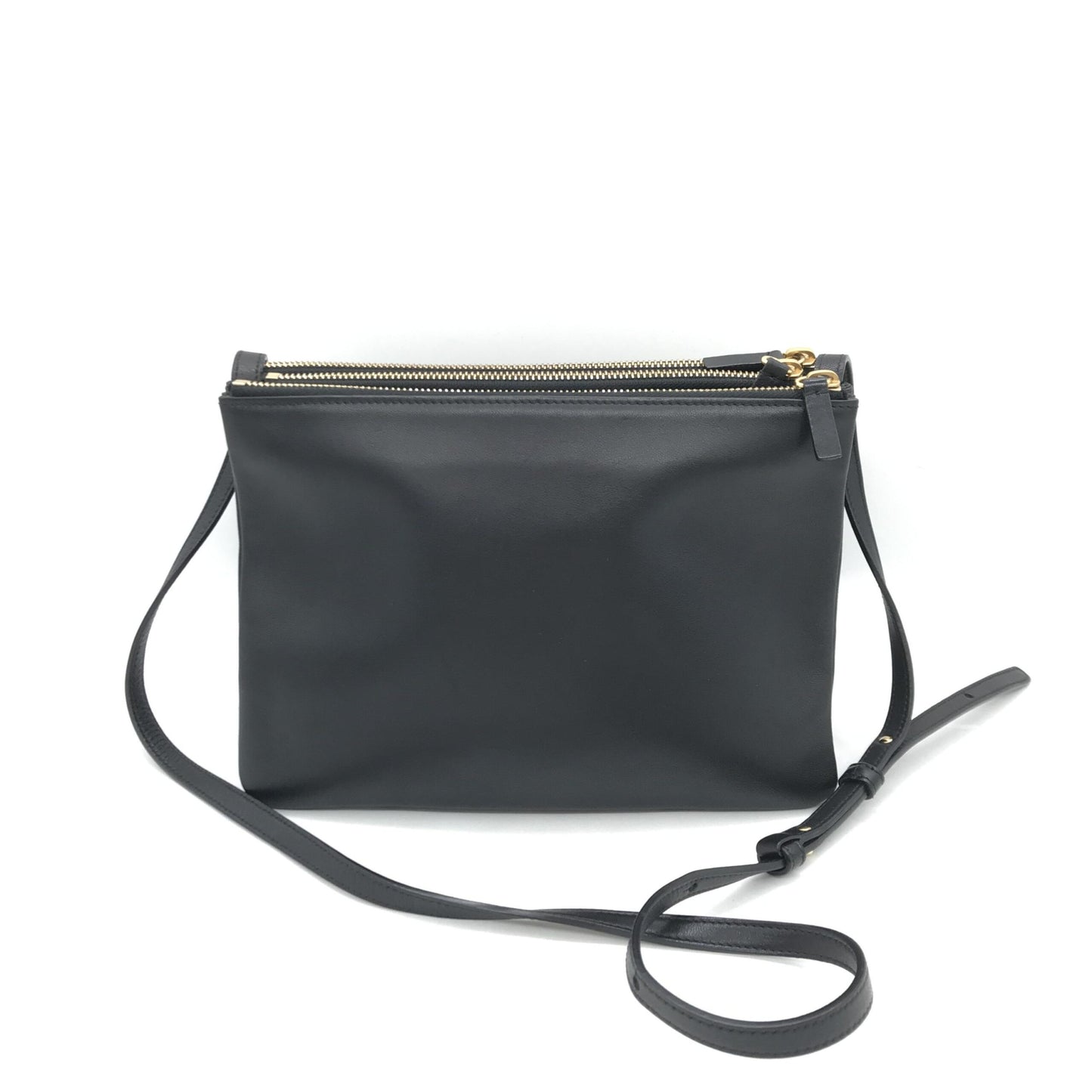Celine Trio Black Leather Shoulder Bag