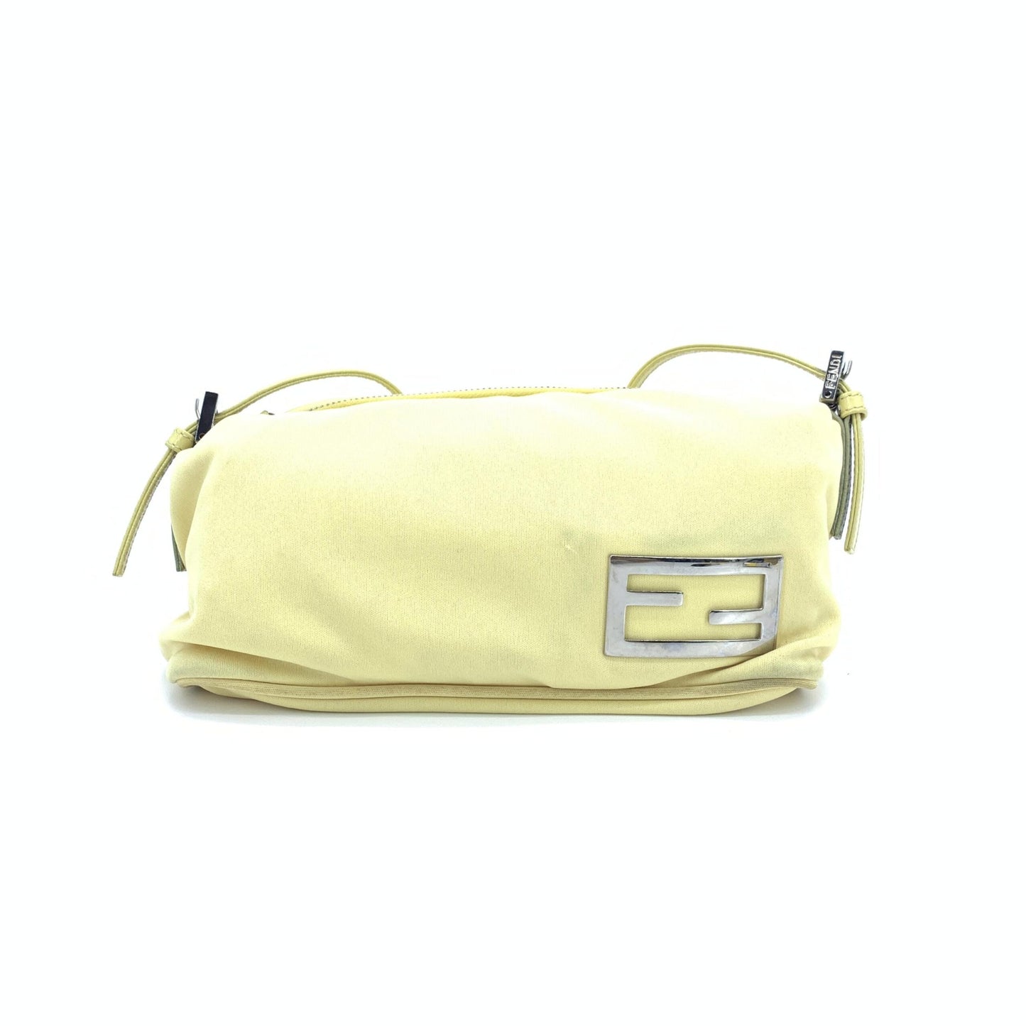 Fendi Yellow Cloth Baguette Handbag