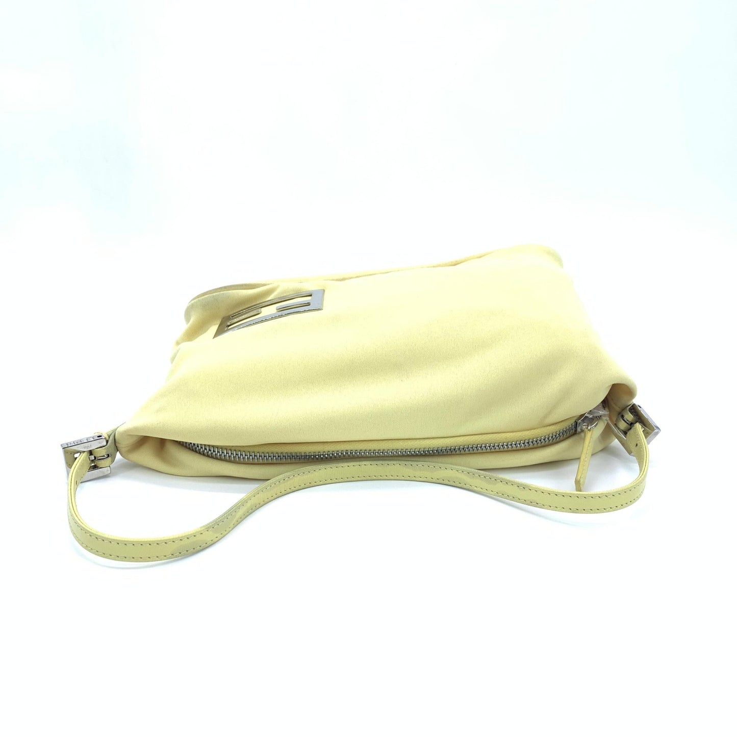 Fendi Yellow Cloth Baguette Handbag
