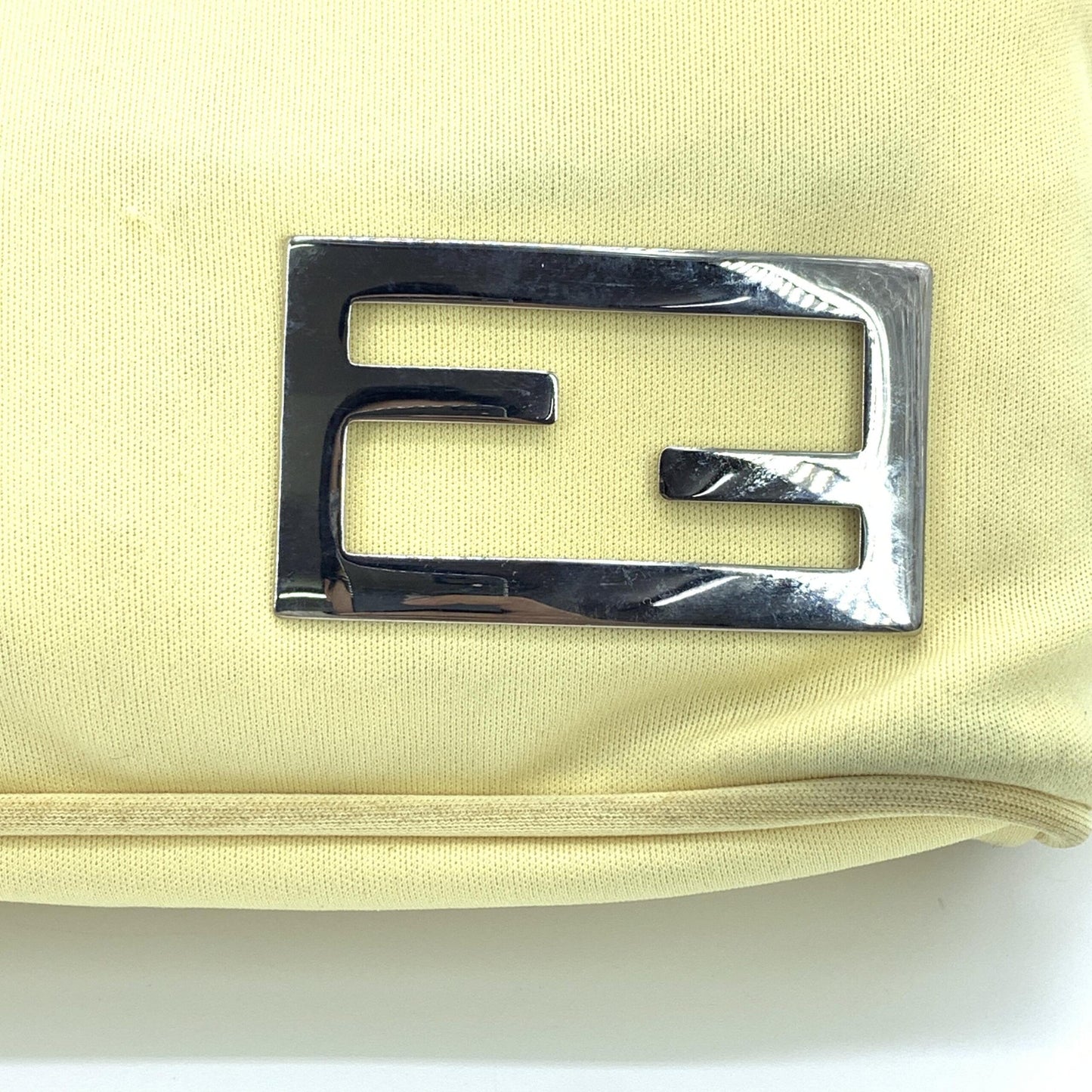 Fendi Yellow Cloth Baguette Handbag