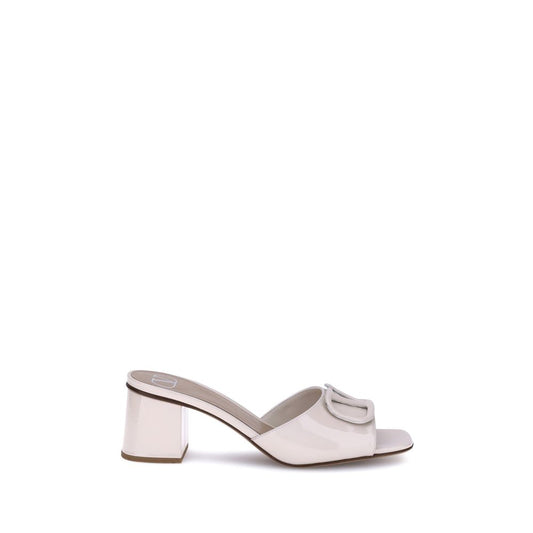 Valentino Garavani Beige Calf Leather Bos Taurus Flat Sandals