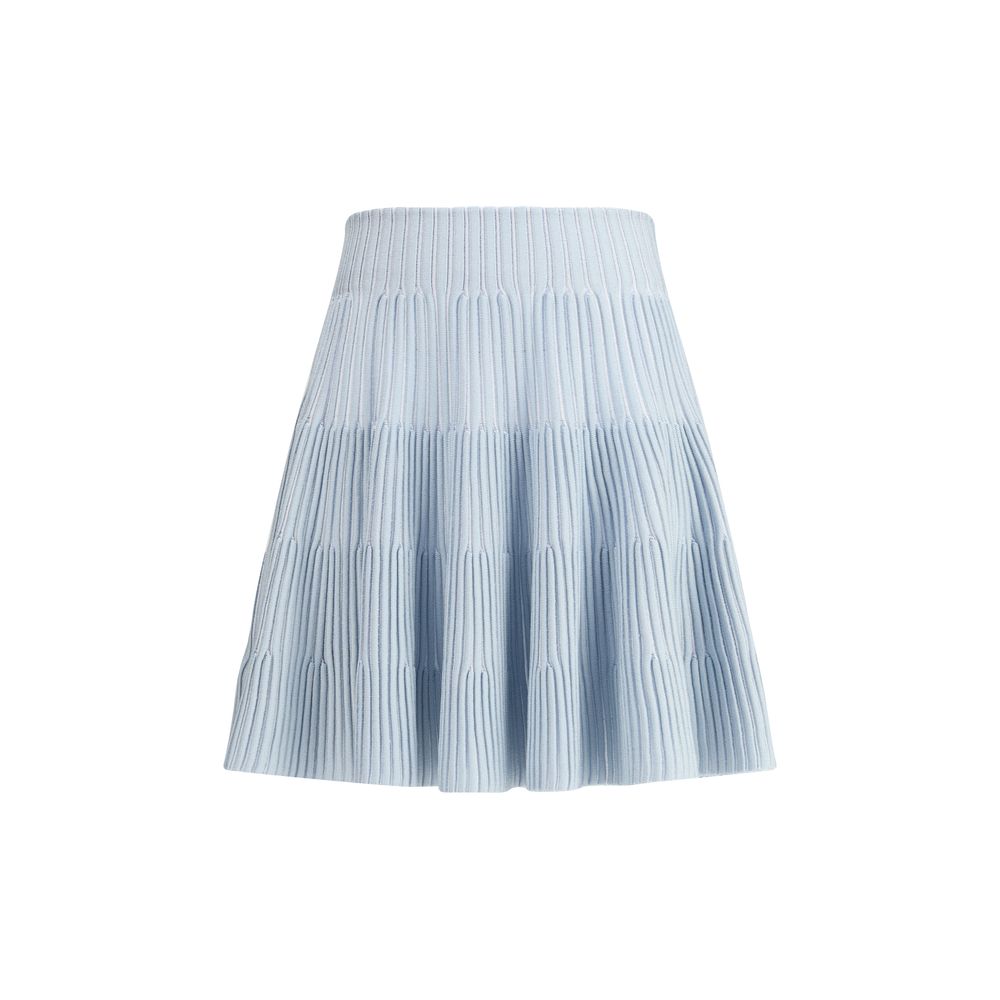 Balmain Blue Viscose Mini Skirt
