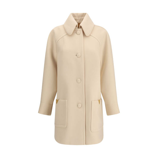 Valentino Beige Fleece Wool Coat